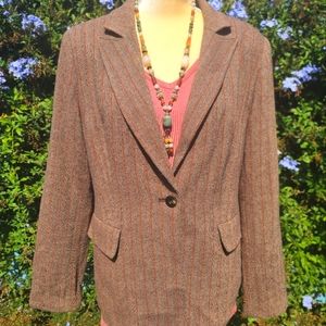 Blazer with striped tweed pattern